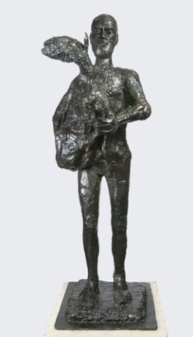 Pablo Picasso, Man with a Lamb Paris, 1943. Bronze, 79-1/2 x 30 x 29-1/2 inches. Philadelphia Museum of Art.
