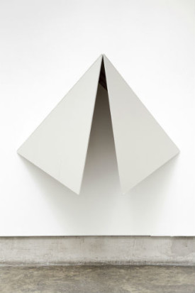 Ryan Roa, Drywall #01, 2014. Drywall, 2x4 and screws, 54 x 48 x 52 inches. Courtesy gallery nine 5. Photo: Laura DeSantis-Olsson