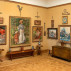 Installation shot, permanent collection, Barnes Foundation, showing examples of ironwork and paintings hung together by Albert C. Barnes