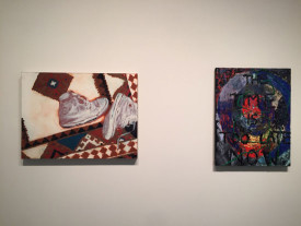 Doron Langberg, "Shoes" and Gaby Fernandez-Collins "The Time is too late now", both 2015, installed at the exhibition under review. Courtesy of Danese/Corey