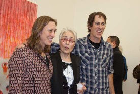Laura Bradford, Katherine Bradford and Arthur Bradford, the artist with her children.
