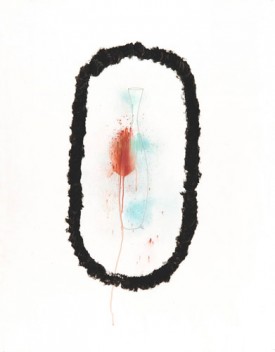 Joan Tanner, Drawing Focus #4, 1999. Oil stick, metallic powder, ink on Strathmore paper, 34-3/4 x 27 inches. Courtesy of the artist and Locks Gallery.