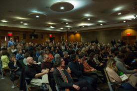 A packed house. The audience at the Dweck Cultural Center for Brooklyn Public Library's first ever edition of The Review Panel February 9th. Photo Gregg Richards/Brooklyn Public Library