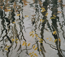 Robert Berlind, Umber Water Last Leaves, 1995. Oil on linen, 77 x 88 inches. University Art Galleries, Wright State University, Dayton