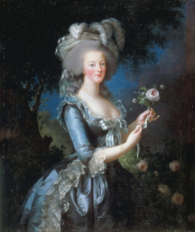 Elisabeth Vigée-Lebrun, Portrait of Marie Antoinette 1783 (Marie Antoinette with a Rose). Oil on canvas, 46 x 35 inches. Lynda and Stewart Resnick