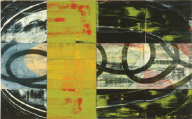 David Row, Wind Cools Itself, 1996. Oil on canvas,90 x 144 inches. Courtesy of Loretta Howard Gallery