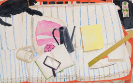 Elena Sisto, Couch, 2013-2015. Oil on canvas, 48 x 77 inches. Courtesy of Lori Bookstein Fine Art