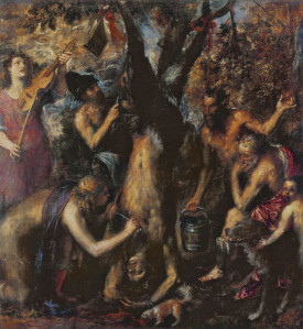 Titian, The Flaying of Marsyas, 1570-76. Oil on canvas, 83 x 81 inches. Archbishop's Palace, Kromeriz