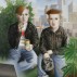 Amy Hill, Two Boys, 2016. Oil on canvas, 40 x 30 inches. Courtesy of Amy Hill and Front Room Gallery