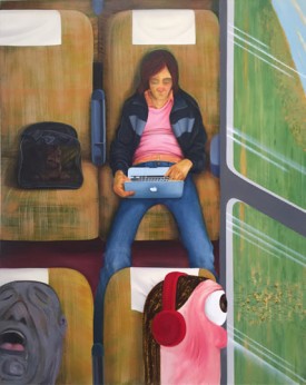 Nicole Eisenman, Weeks on the Train, 2015. Oil on canvas, 82 x 65 inches. Courtesy of Anton Kern Gallery, New York.