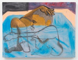 Jonathan Lyndon Chase, Man in Tub, 2015. Acrylic on canvas, 17 x 25 inches. Courtesy of the Artist