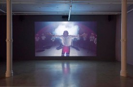 Installation view, "The Propeller Group: The Living Need Light, The Dead Need Music," 2016, at James Cohan Gallery. Courtesy of the gallery.