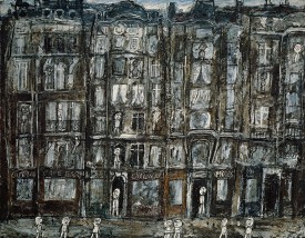 Jean Dubuffet, Façades d'immeubles/Apartment Houses, Paris,1946. Oil with sand and charcoal on canvas, 44-7/8 x 57-3/8 inches. The Metropolitan Museum of Art, New York © 2016 Artists Rights Society (ARS), New York / ADAGP, Paris