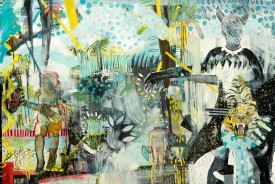 Marie Peter-Toltz, Shakti, 2016. Oil on canvas, 65 x 97 inches. Courtesy of the Artist and Slag Gallery. Photo: Robert Banat