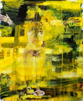 Marie Peter- Toltz, L’Éternel Féminin, 2016. Oil on wood, 72 x 60 inches. Courtesy of the Artist. Photo: Robert Banat