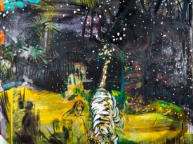 Marie Peter-Toltz, Je suis le tigre dans la montagne, 2016. Oil on canvas,72 x 72 inches. Courtesy of the Artist and Slag Gallery. Photo: Robert Banat