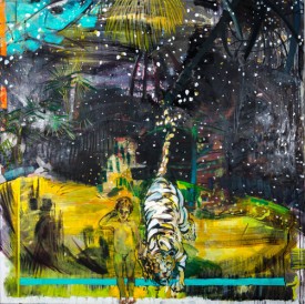 Marie Peter-Toltz, Je suis le tigre dans la montagne, 2016. Oil on canvas,72 x 72 inches. Courtesy of the Artist and Slag Gallery. Photo: Robert Banat