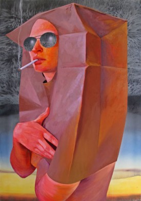 Robin F. Williams, Bag Lady 2016. Acrylic and oil on canvas. Courtesy of the artist and PPOW.