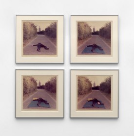 Bas Jan Ader, On the road to a new Neo-Plasticism, Westkapelle, Holland, 1971 4 C-type prints (series) Each: 30 x 30 cm (11.8 x 11.8 inches. Courtesy of the artist and Simon Lee Gallery.