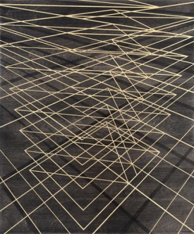 Steven MacIver, Sentinel 2, 2016. Acrylic and gold on birch wood panel, 23.6 x 19.7 inches. Courtesy of the artist and Dillon Gallery.