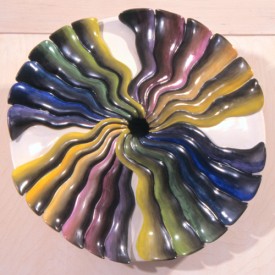 Judy Chicago, Elizabeth Blackwell Test Plate, 1975-78. China paint on porcelain. ARTdivas Inc.