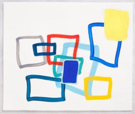 Sharon Louden, Windows, 2015. Acrylic and watercolor on paper, 12 x 13.75 inches. Courtesy of Morgan Lehman Gallery