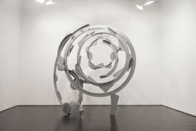 Joel Perlman, Wonder Wheel, 2015–16. Powder coated steel, 83 x 83 x 27 inches. Courtesy of the gallery.