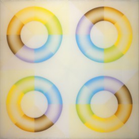Judy Chicago, Pasadena Lifesavers Yellow Series #2, 1969-70. Sprayed acrylic lacquer on acrylic. Photo © Donald Woodman