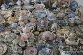 Examples from Andrew Raftery's transferware collection, Providence, RI. Photo: Eric Gould
