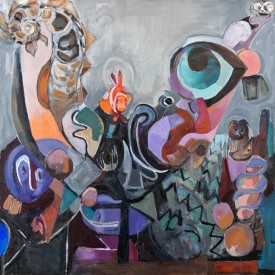 Lois Dickson, Nemo, 2016. Oil on linen, 64-x-64 inches. Courtesy of the Artist and John Davis Gallery