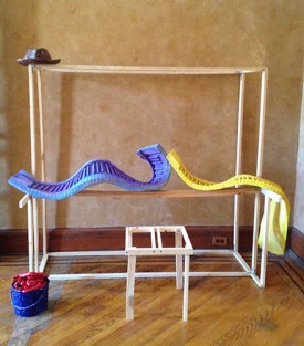 Jude Tallichet and Matt Freedman, Play It, 2016. Wood, Cast Forton, Epoxy, 72 x 62 x 22 inches. Courtesy of the artists and The Parlour Bushwick