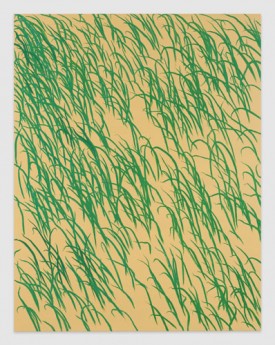 Calving Marcus, Grass, 2016. Oil stick on linen/canvas blend, 101 1/2 x 79 inches. Courtesy of the artist and Clearing.