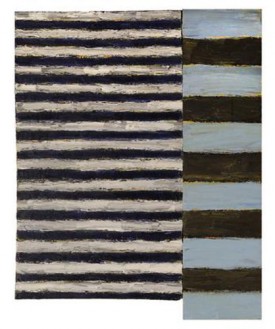 Sean Scully, Bear, 1982. Oil on wood, 21 7/8 x 17 1/4 inches. Courtesy of the artist and Mnuchin.