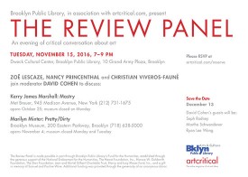 flyer for The Review Panel, November 2016. Please share