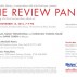 flyer for The Review Panel, November 2016. Please share