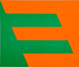 Carmen Herrera (b. 1915), Green and Orange, 1958. Acrylic on canvas, 60 × 72 in. (152.4 × 182.9 cm). Collection of Paul and Trudy Cejas © Carmen Herrera; photograph by Chi Lam.
