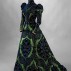 House of Worth, tea gown, blue cut velvet on a green satin ground, Valenciennes lace, circa 1897. © Stéphane Piera/Galliera/Roger-Viollet.