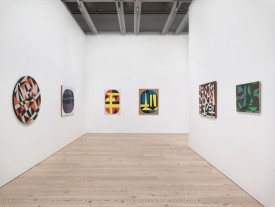 Installation view of Carmen Herrera: Lines of Sight (Whitney Museum of American Art, New York, September 16, 2016—January 2, 2017). Photograph by Ronald Amstutz