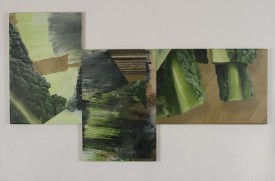 Suzanne Joelson, Massaging Kale, 2016. Mixed media, 48 x 84. Courtesy of the artist and Studio 10
