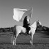 Marina Abramovic, The Hero II, 2001 (2008). Gelatin silver print, 35 x 35 inches. Courtesy of David Nolan Gallery