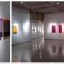 Two installation shots of Siri Berg: Color Abstraction at the Shirley Fiterman Art Center, New York, 2016