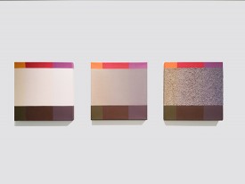 Siri Berg, Straight Line 1-3 1999. Oil on linen, 12 x 12 inches. Courtesy of the Artist and Peter Hionas Gallery