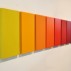 Siri Berg, It’s all about color (Red Gradiation), 2011-2013. 9 panels, 20 x 104 inches overall. Courtesy of the artist and Peter Hionas