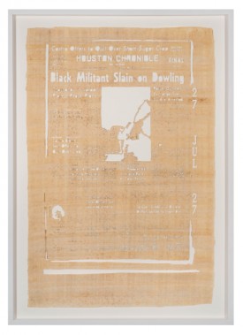 Jamal Cyrus, Eroding Witness 7_b, 2014. Laser-cut papyrus, 27 × 16 3/4 inches. Courtesy of the Artist