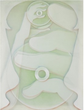 Alexi Worth, Sensorium, 2015. Acrylic on nylon mesh, 28 x 21 inches. Courtesy of the artist and DC Moore Gallery