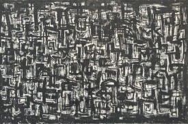 Rasheed Araeen, Before Departure (Black Paintings) # 1, 1963–64 Sharjah Art Foundation Collection, Courtesy of the Artist