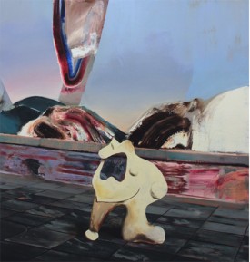 Adrian Ghenie, Moloch, 2016. Oil on canvas, 82-3/4 x 79 inches. Courtesy of Pace Gallery