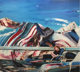 Adrian Ghenie, The Alpine Retreat, 2016. Oil on canvas, 106-1/2 x 118-1/4 inches. Courtesy of Pace Gallery