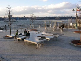 Allan Wexler, Two Too Large Tables. 2006. Hudson River Park, New York City. In collaboration with Ellen Wexler