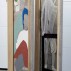 Dona Nelson, Passengers, 2016. Collage, dyed cheesecloth, muslin, and acrylic mediums on linen panel mounted on plywood base, 81.5 x 36 inches. Courtesy of Thomas Erben Gallery